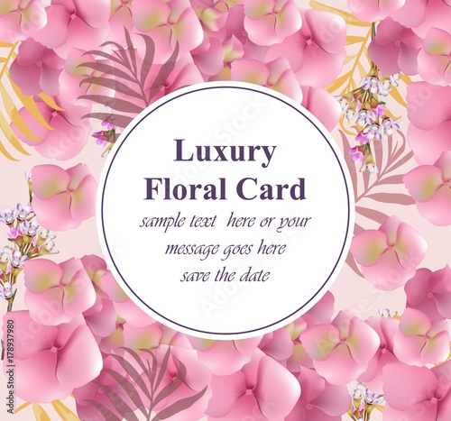Flowers luxury design card Vector. Background for business card, brand book o...