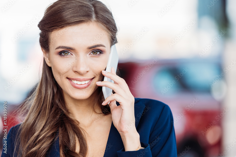 manager talking by smartphone