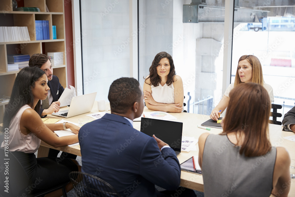 Medium group of people at a boardroom meeting