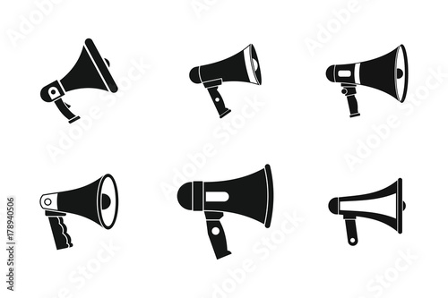 Handspeaker icon set, simple style