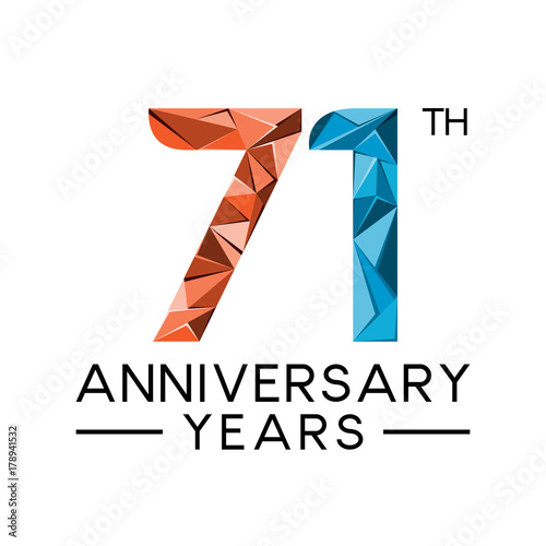 71th anniversary years abstract triangle photo