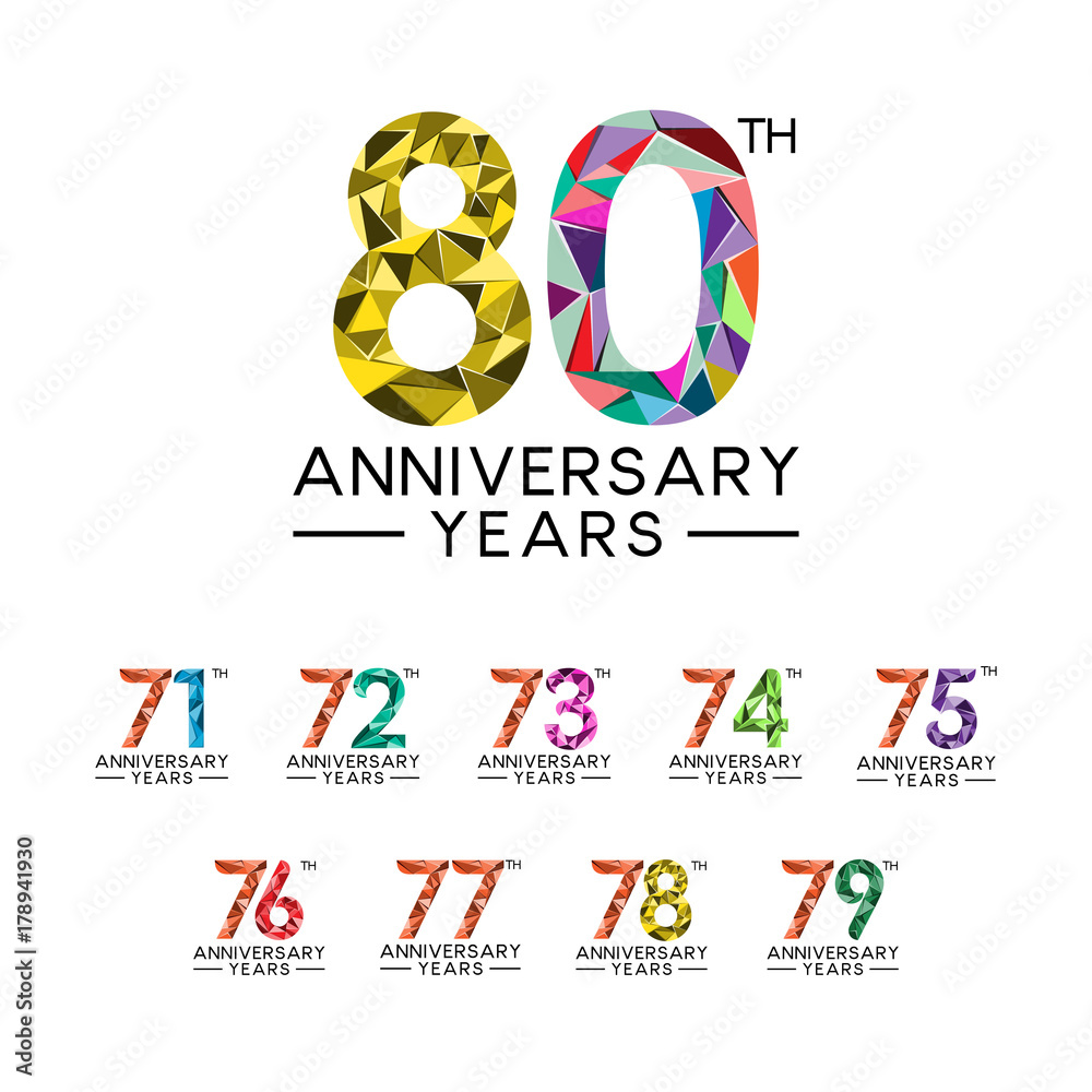 set anniversary years abstract triangle set anniversary years abstract triangle