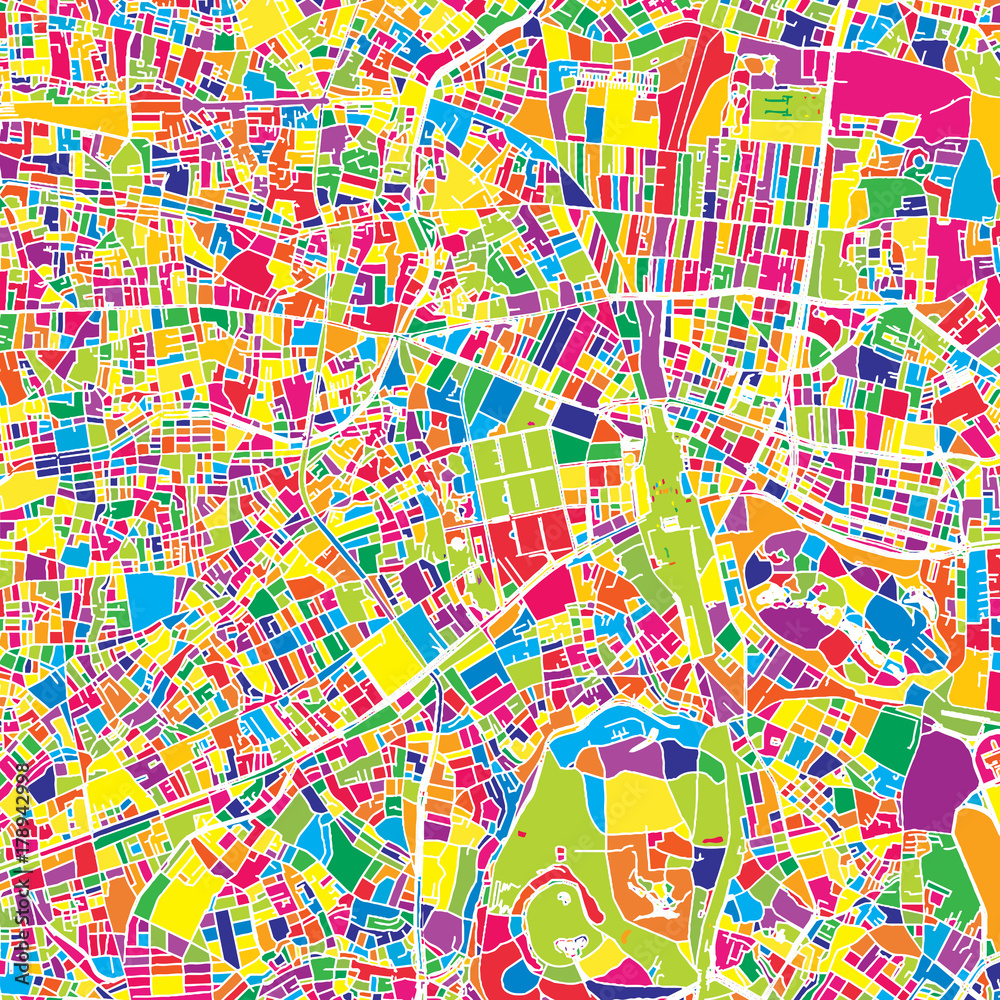 Fototapeta premium Tokyo, Japan, colorful vector map