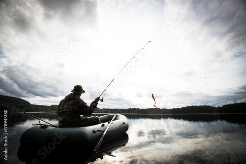 Man fishing from the boat