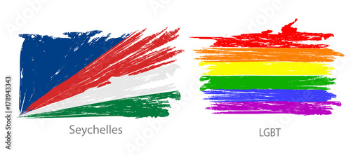 Set of smear painted flags of different countries
