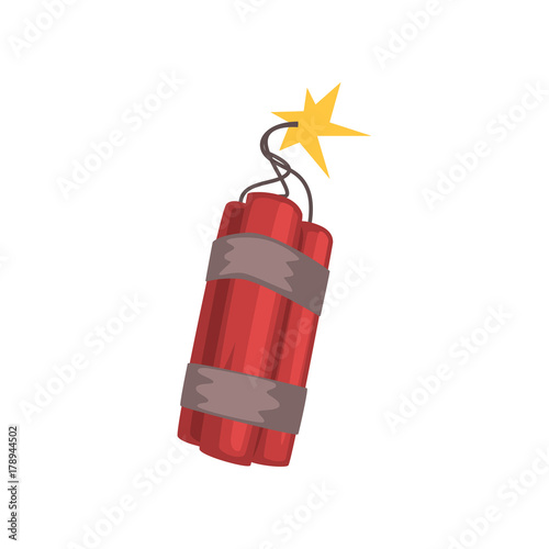 Red dynamite sticks with burning wick