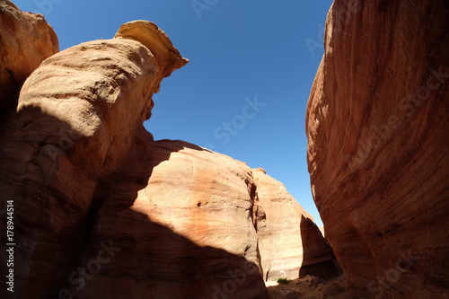 Scenic landscape of red canyon in Timna mountains. photo