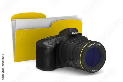 digital camera on white bac...