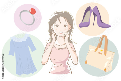 ショッピングと女性