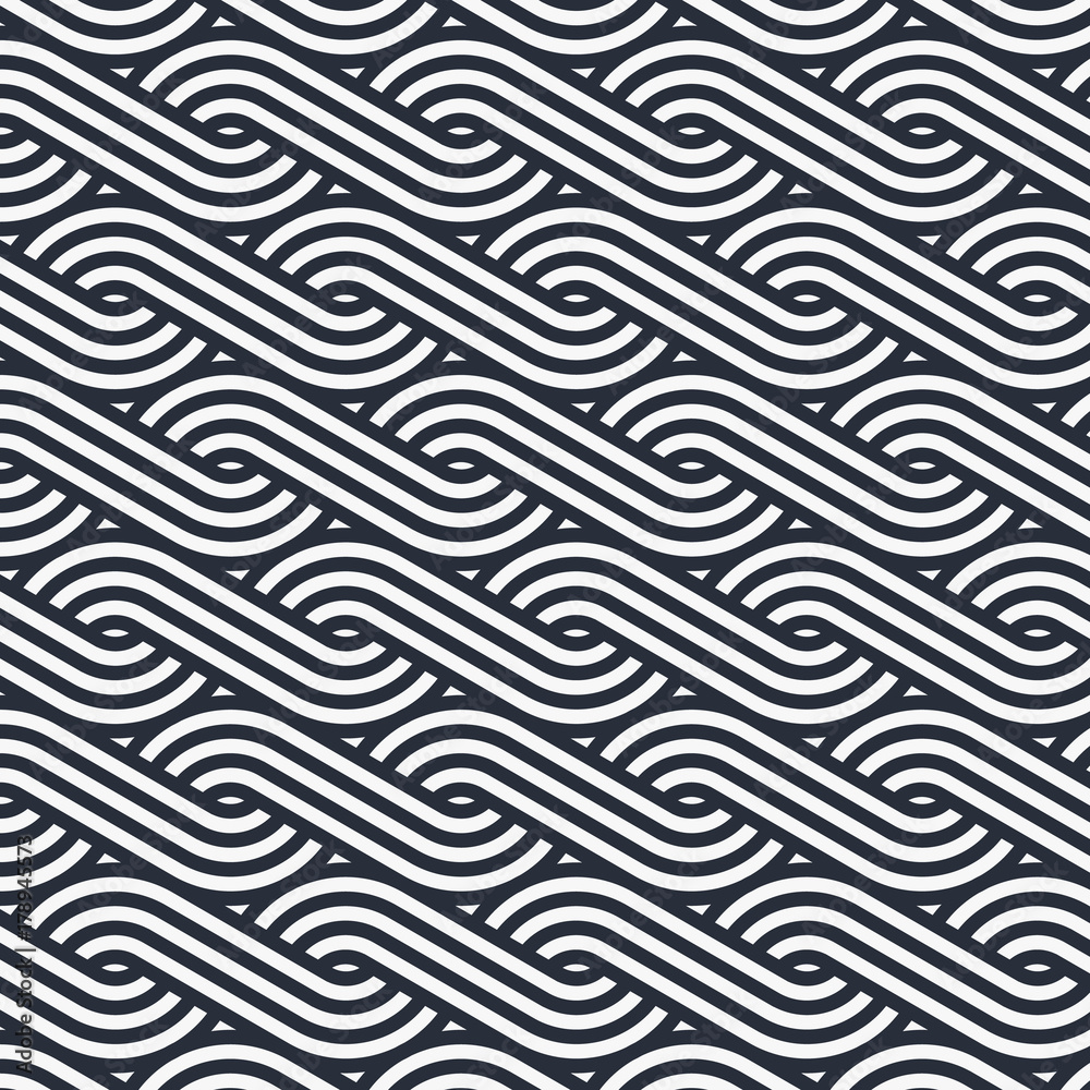 Obraz premium Geometric pattern repeating stripe linear curve or wave background. pattern is on swatches panel