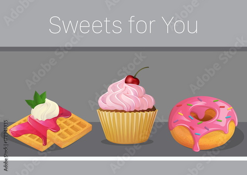 Sweets and desserts  card invitation template