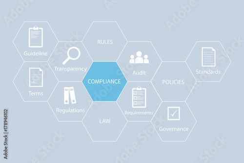 Compliance - Vector icon concept. Compliance concept