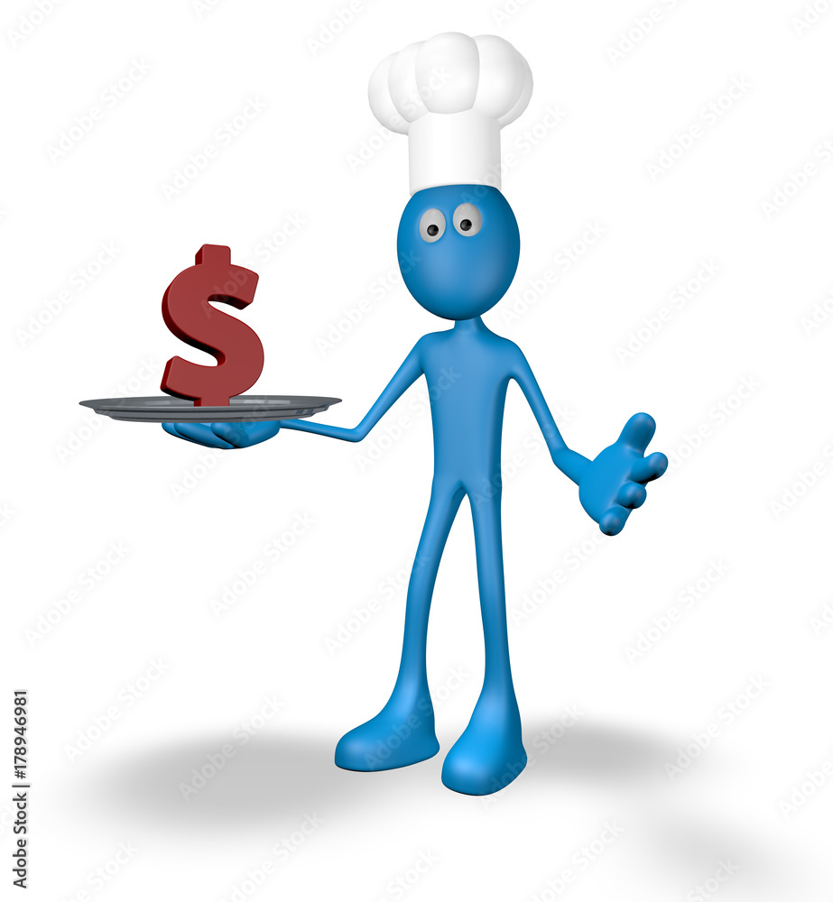 cook and plate with dollar symbol - 3d rendering cook and plate with dollar symbol - 3d rendering
