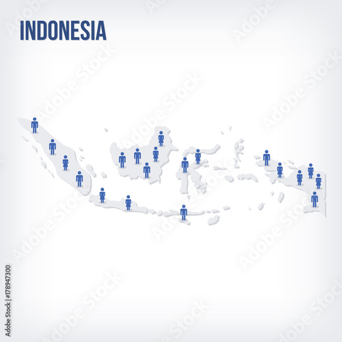 Vector people map of Indonesia . The concept of population.