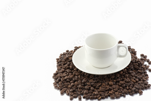 coffee cup isolated on white background, Free from copy space.