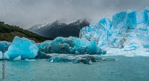 Blue ice detail in Perito Moreno glacier