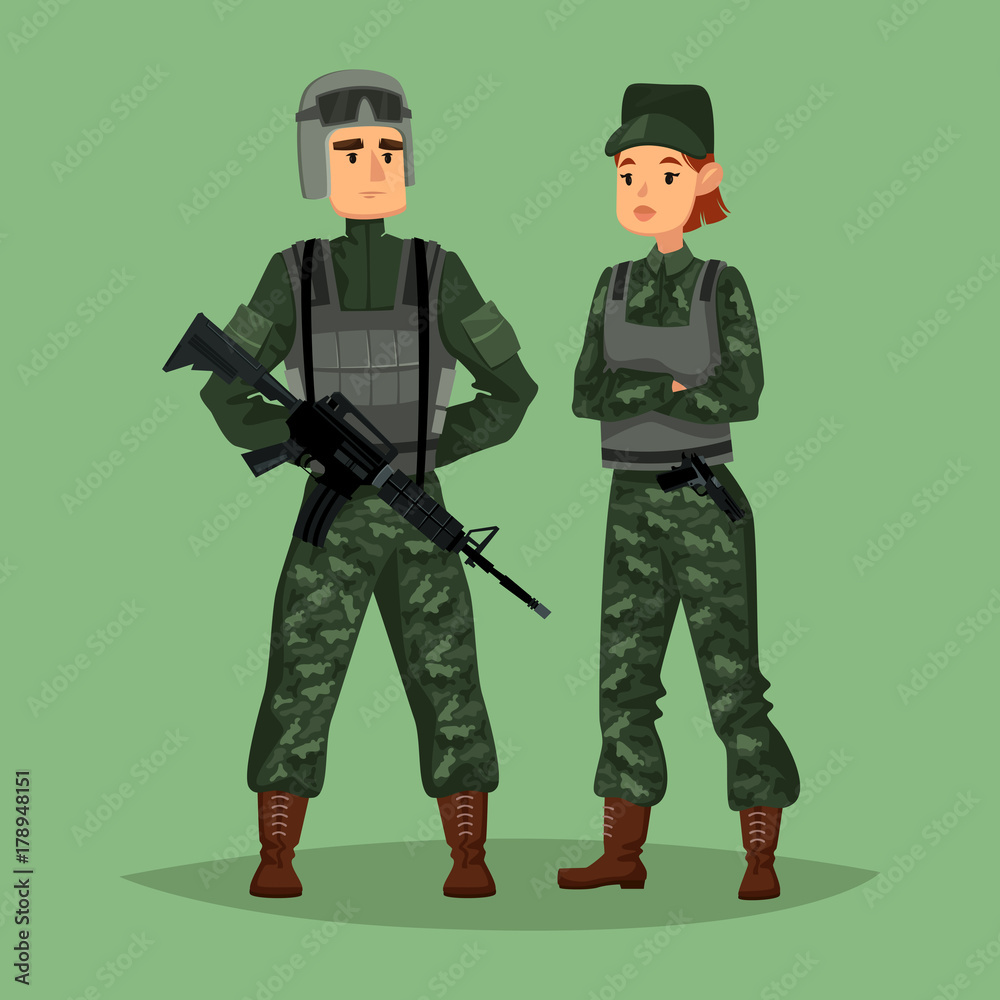 Military man and woman soldiers, special forces Military man and woman soldiers, special forces