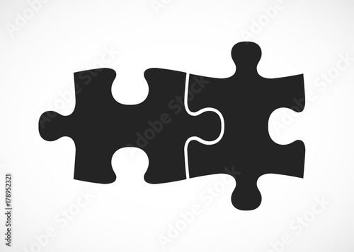 Double piece flat puzzle. Two section compare service banner.