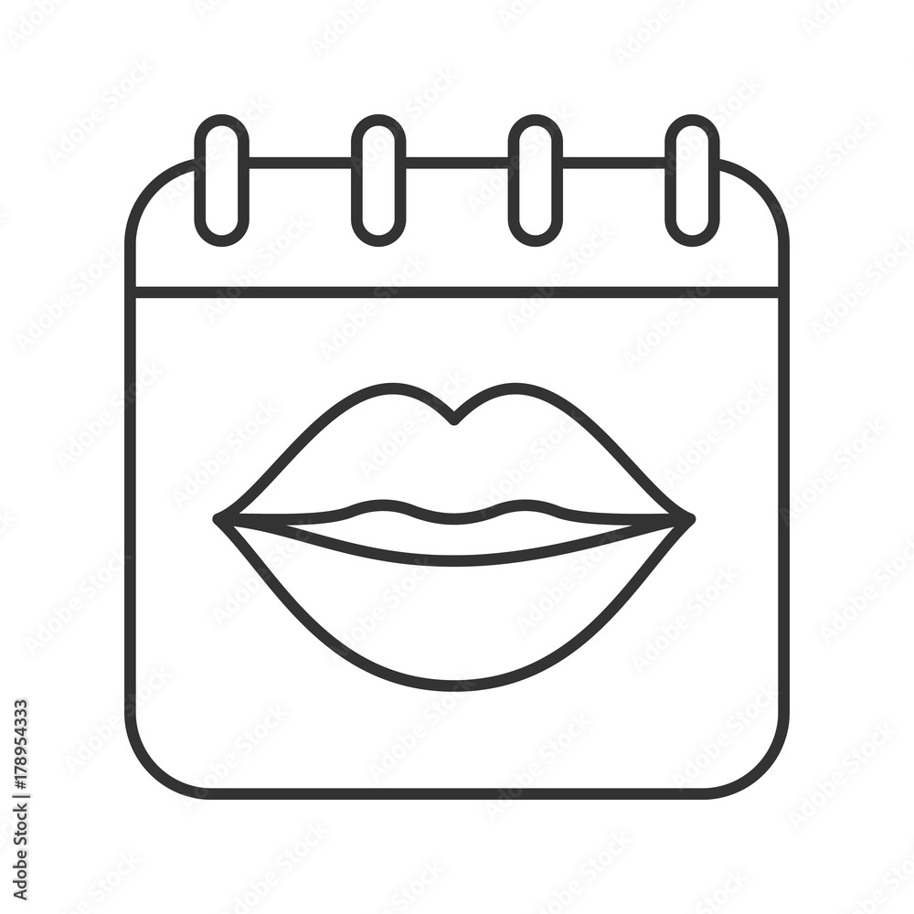 International Kissing Day linear icon International Kissing Day linear icon
