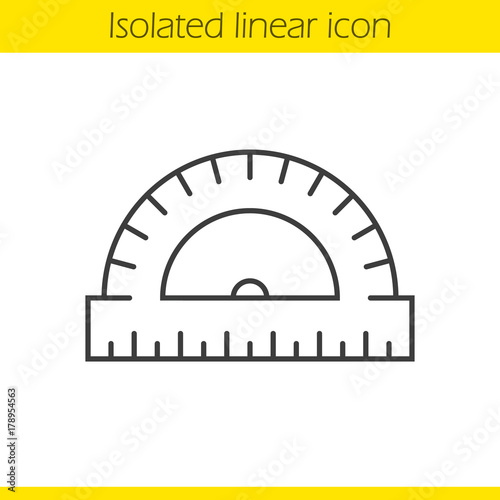 School protractor linear icon