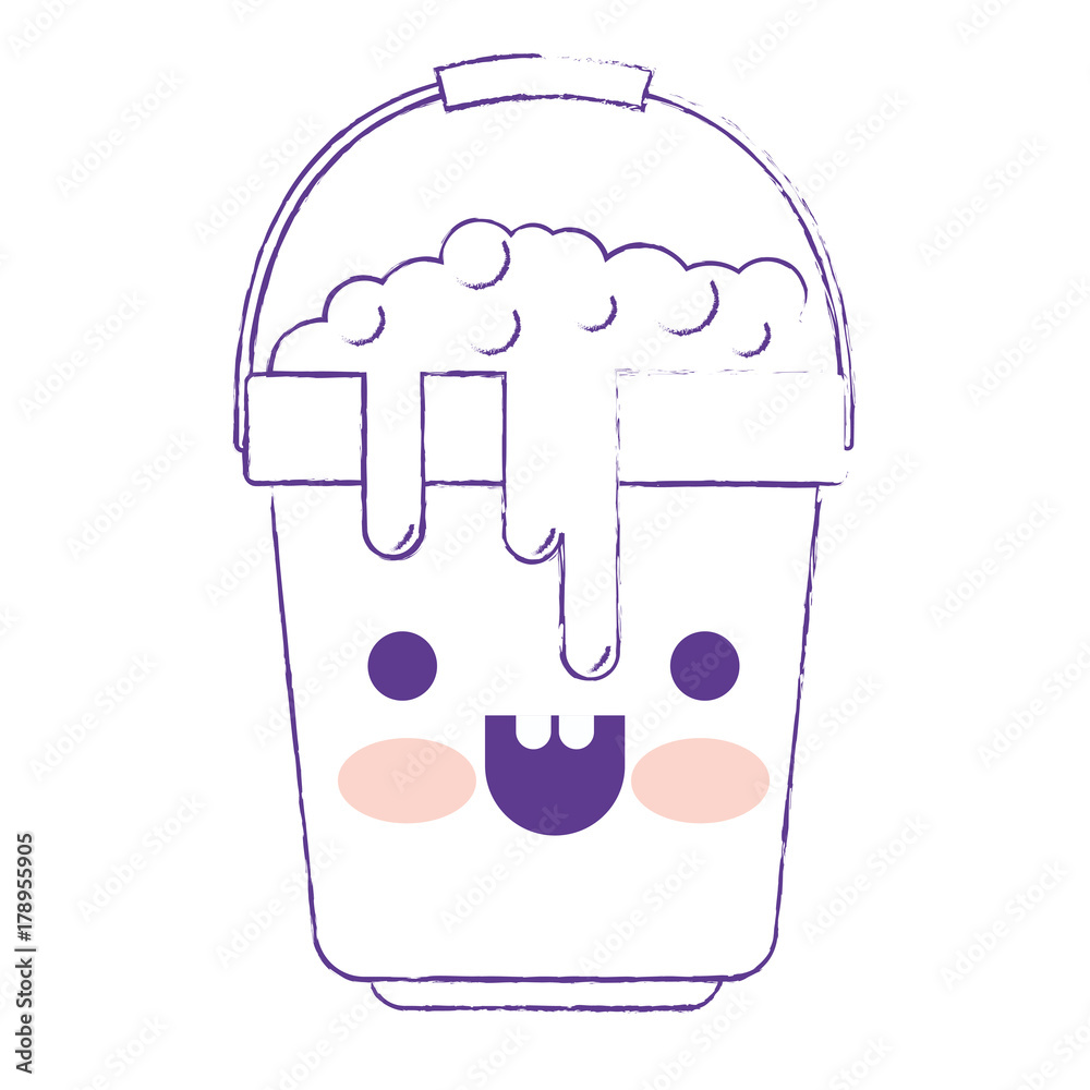 kawaii bucket with handle and full of 