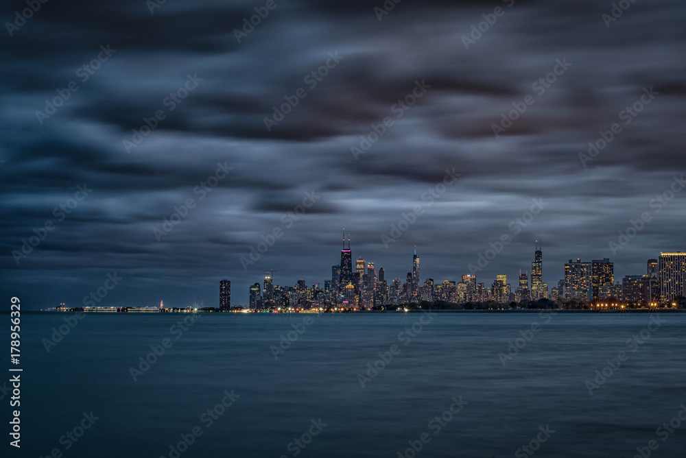 Chicago Skyline from Montrose Harbor