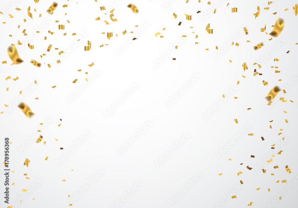 Abstract background party celebration gold confetti. - obrazy, fototapety, plakaty 