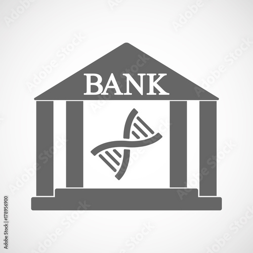 Isolated bank icon with a DNA sign