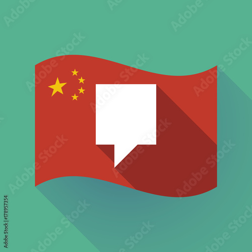 Long shadow China flag with a tooltip