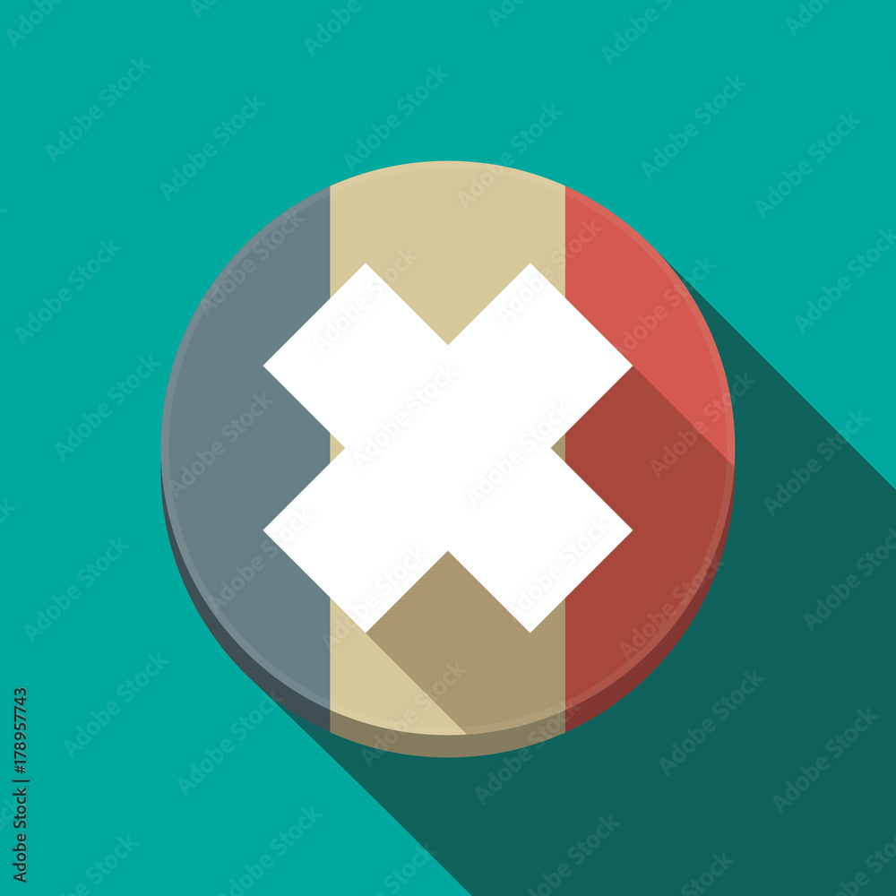 Fototapeta premium Long shadow France flag with an irritating substance sign