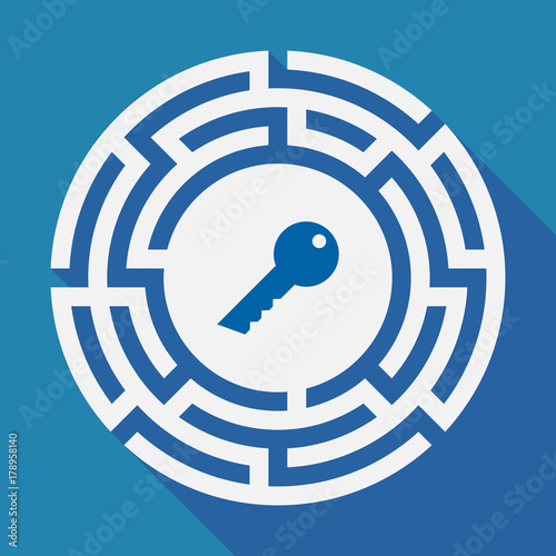 Long shadow labyrinth with a key