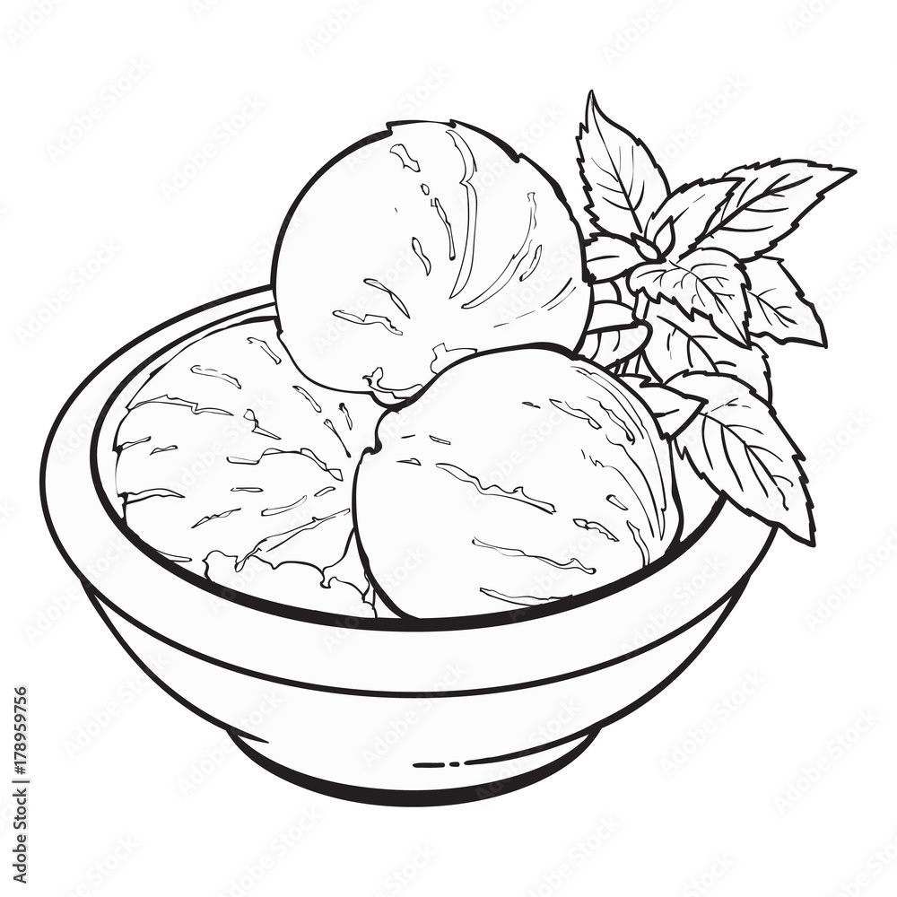 Ice Cream Bowl Drawing
