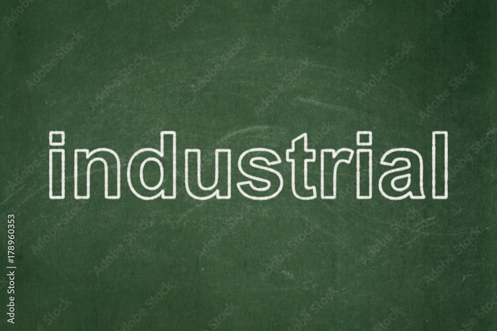 Fototapeta premium Industry concept: text Industrial on Green chalkboard background