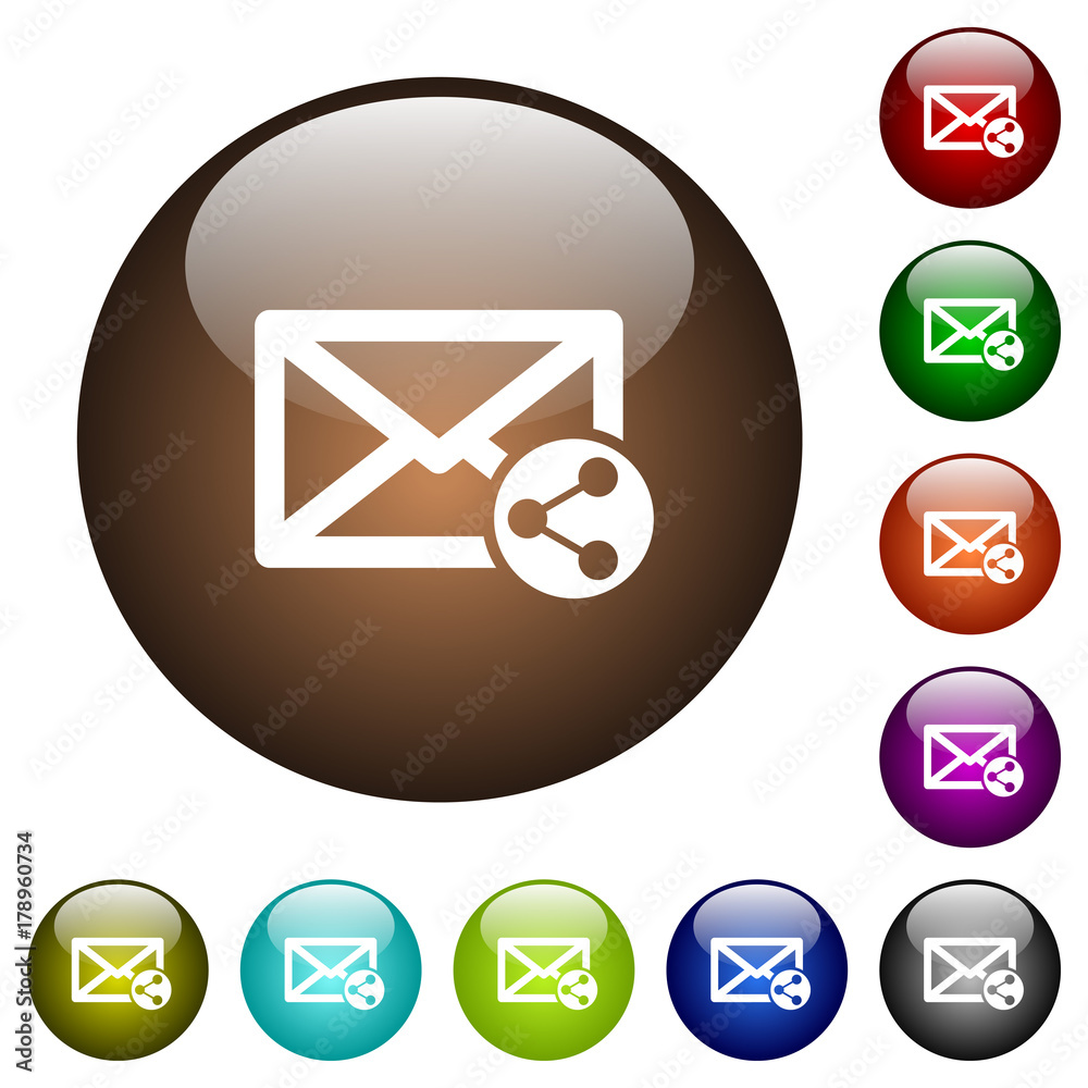 Share mail color glass buttons Share mail color glass buttons