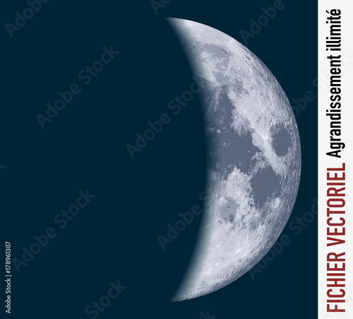 lune - croissant de lune - vecteur - espace - planète, univers - satellite - illustration