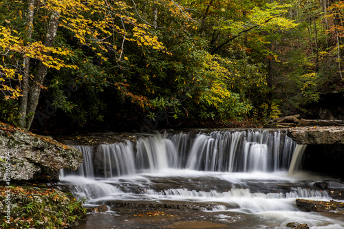 Waterfall in Autumn - Mash Fork Falls  Camp Creek State Park  West Virginia