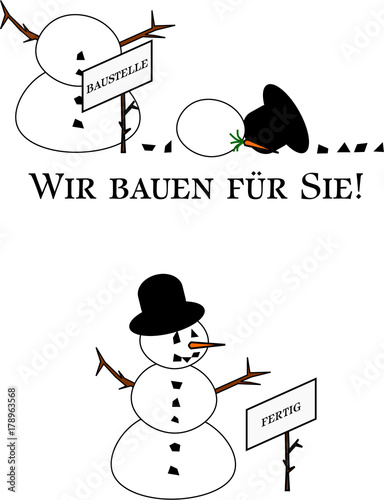 Baustelle, Baustelle im Winter