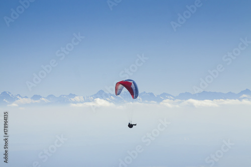 Paraglider in Mid-Air, Tatra Mountains