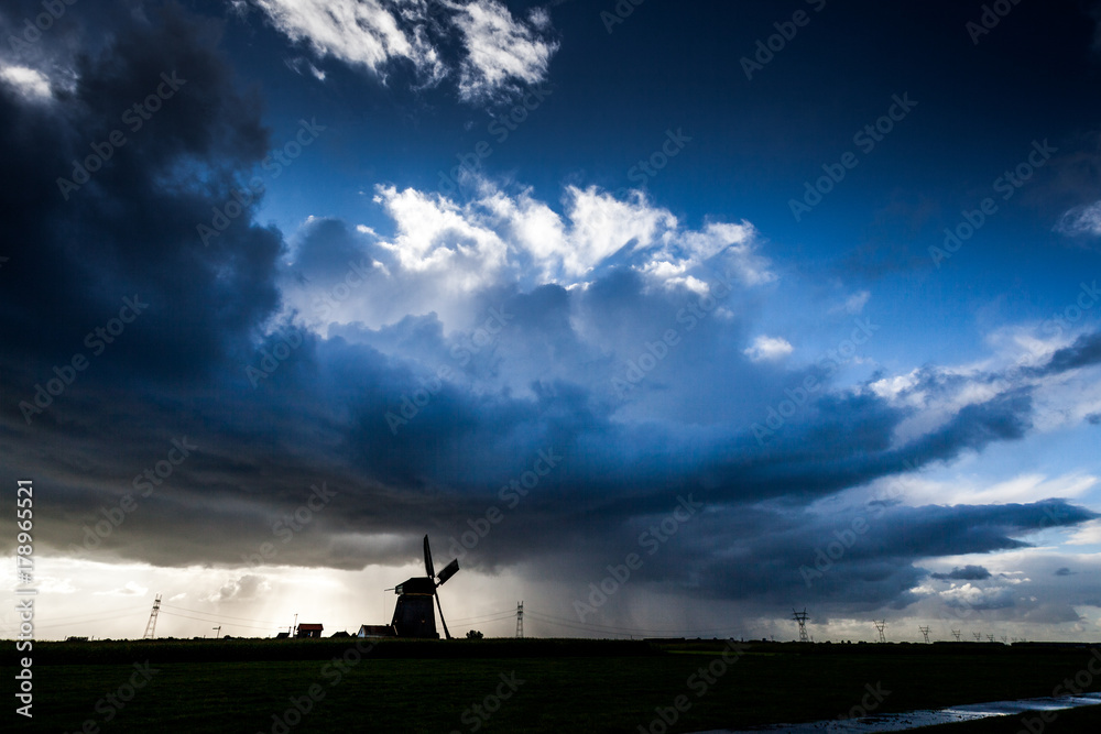 Traditional Dutch windmills