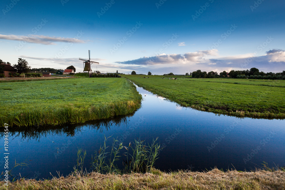 Traditional Dutch windmills