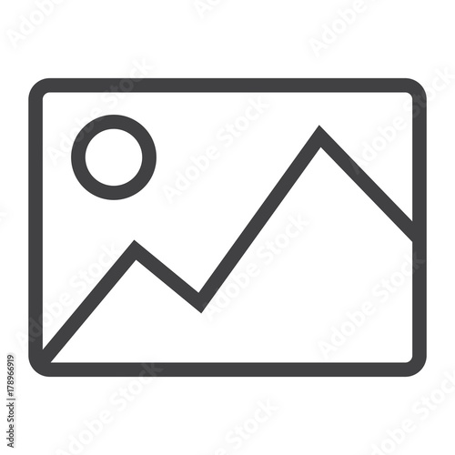 Picture line icon, web and mobile, image sign vector graphics, a linear pattern on a white background, eps 10.