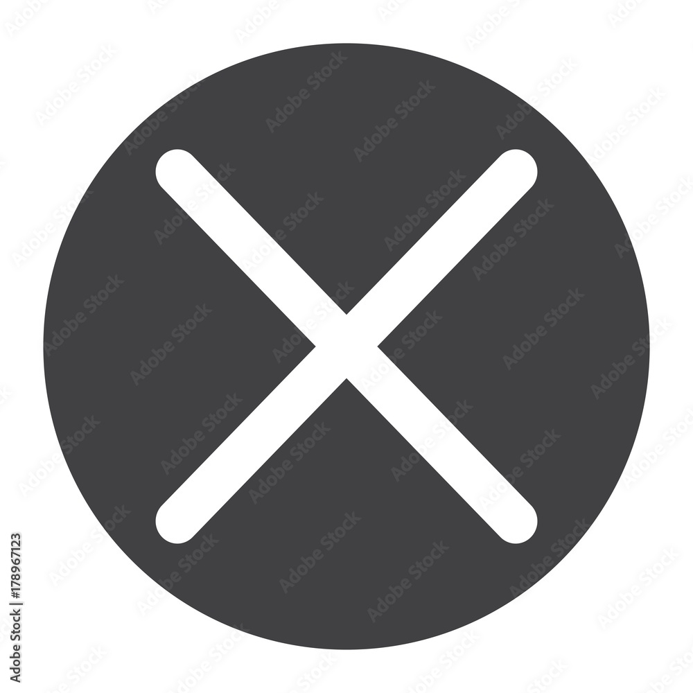 Cross glyph icon, web and mobile, delete sign vector graphics, a solid pattern on a white background, eps 10. Cross glyph icon, web and mobile, delete sign vector graphics, a solid pattern on a white background, eps 10.