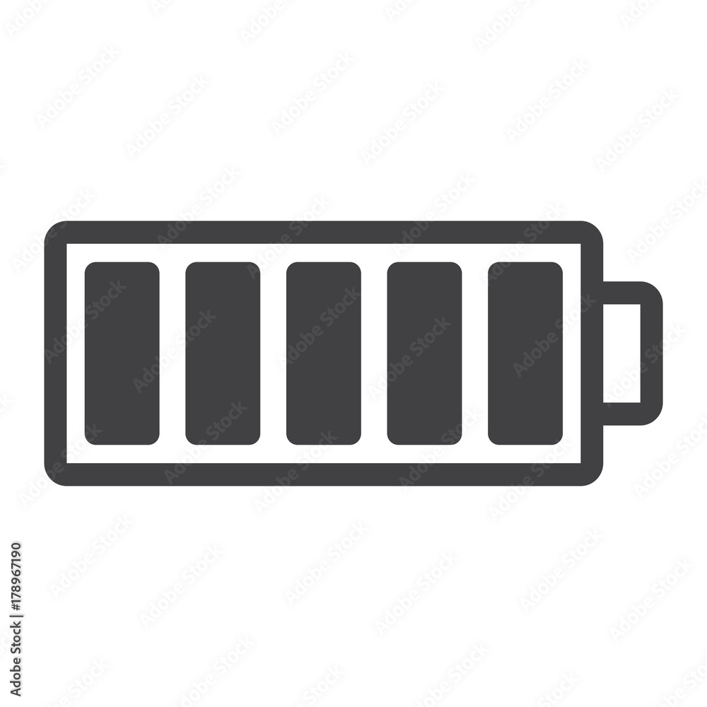 Full battery line icon, web and mobile, energy sign vector graphics, a linear pattern on a white background, eps 10. Full battery line icon, web and mobile, energy sign vector graphics, a linear pattern on a white background, eps 10.