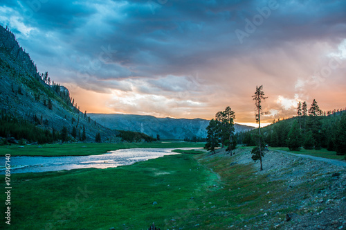 sunset on the madison river