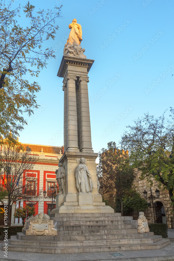 Monument of the Immaculate Conception in Seville, Spain.