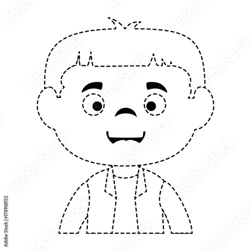 little boy disguised as a Frankenstein