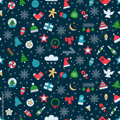 Christmas seamless pattern © nixebelle