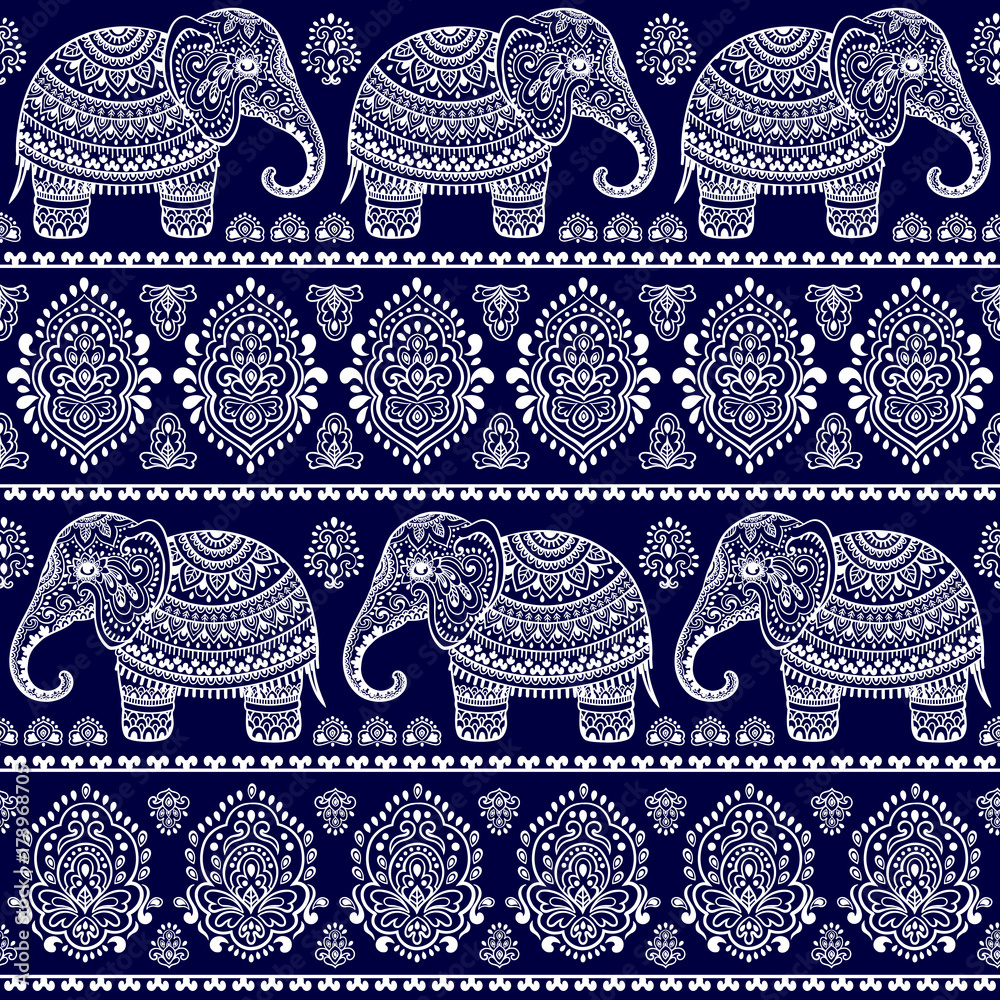 Ethnic elephant seamless