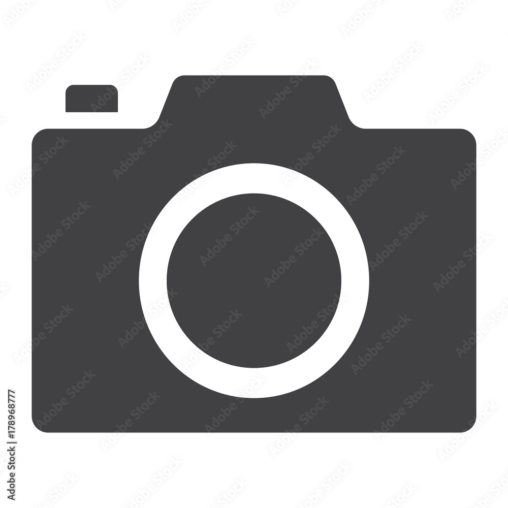 Camera glyph icon, web and mobile, photo sign vector graphics, a solid pattern on a white background, eps 10. Camera glyph icon, web and mobile, photo sign vector graphics, a solid pattern on a white background, eps 10.