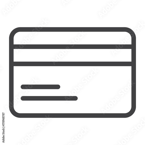 Credit Card line icon, web and mobile, pay sign vector graphics, a linear pattern on a white background, eps 10.